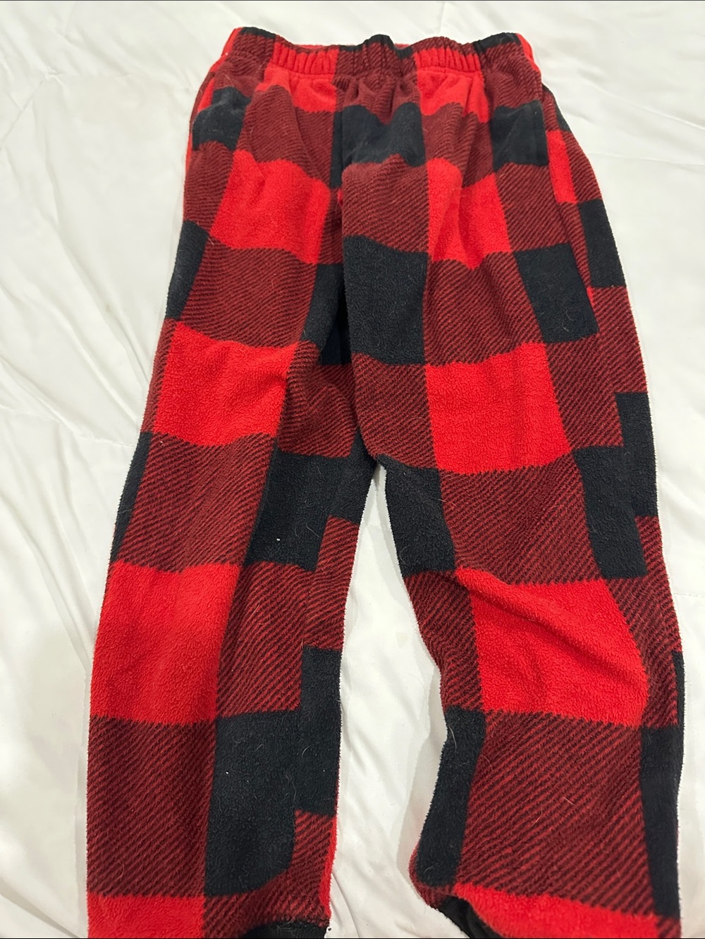 Old Navy Red and Black Buffalo Plaid Fleece Joggers